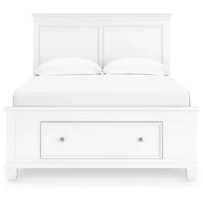 Fortman White Full Storage Panel Bed