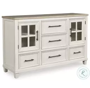 Shaybrock Antique White And Brown Dresser