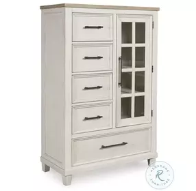 Shaybrock Antique White And Brown Door Chest
