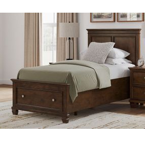Danabrin Brown Twin Storage Panel Bed