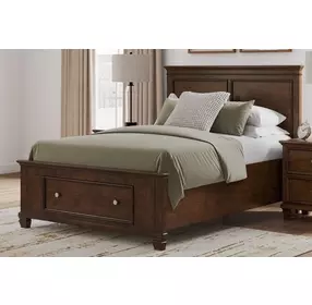 Danabrin Brown Full Storage Panel Bed