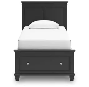 Lanolee Black Twin Storage Panel Bed