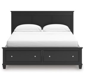 Lanolee Black California King Storage Panel Bed