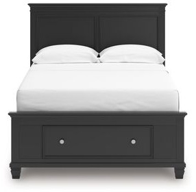 Lanolee Black Full Storage Panel Bed