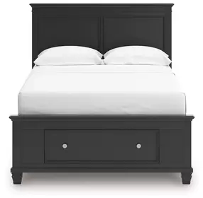 Lanolee Black Full Storage Panel Bed