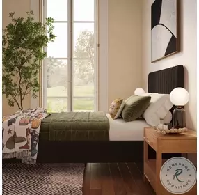 Angela Black Upcycled Linen Bedrooom Set