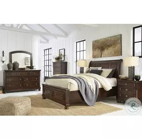 Porter Rustic Brown Storage Sleigh Bedroom Set