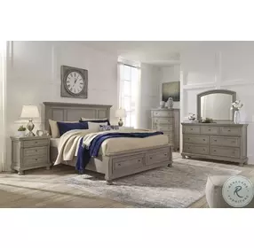 Lettner Light Gray Panel Storage Bedroom Set