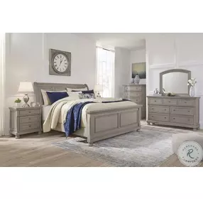 Lettner Light Gray Sleigh Bedroom Set