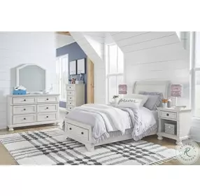 Robbinsdale Antique White Youth Sleigh Storage Bedroom Set