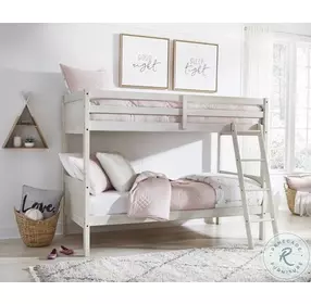 Robbinsdale Antique White Youth Bunk Bedroom Set With Ladder