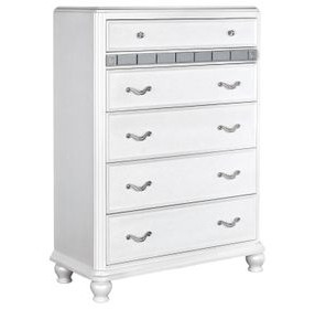 B00764 White 5 Drawer Chest