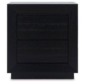 Londer Black 2 Drawer Nightstand with USB Charging