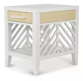 Miramar Sand and Stark White Rectangular Chairside Table