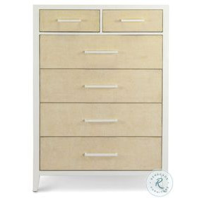 Oceanview Sand and Stark White 6 Drawer Woven Chest