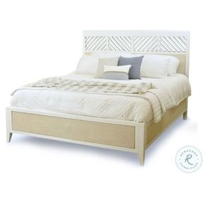Oceanview Sand and Stark White Queen Panel Bed