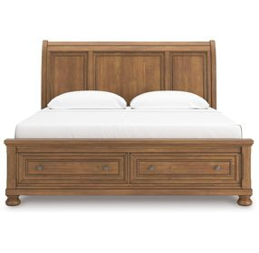 Vandenmore Medium Brown King Sleigh Storage Bed