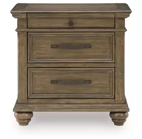 Waynely Rich Medium Brown 3 Drawer Nightstand