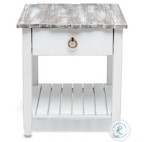 Garden Gate Distressed Grey Rectangular End Table