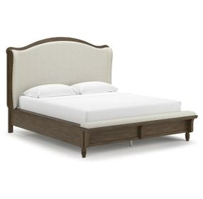 Sturlayne Cream And Brown Queen Upholstered Panel Bed