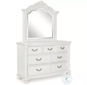 Montelaine Antique White Dresser and Mirror