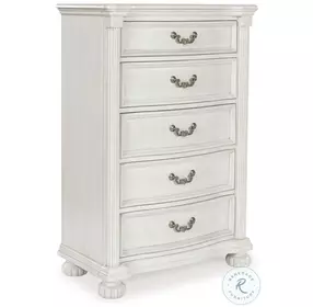 Montelaine Antique White 5 Drawer Chest