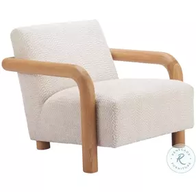 Subliem Cotton White Accent Chair