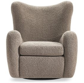Silvi Brown Upholstered Swivel Accent Chair