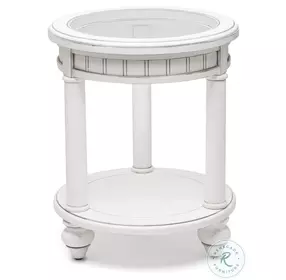 Riviera Blanc Round End Table