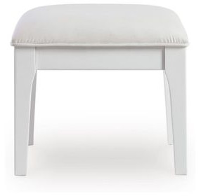 Chalanna White Upholstered Vanity Stool with Storage