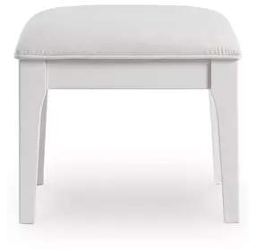 Chalanna White Upholstered Vanity Stool with Storage