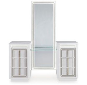 Chalanna White 6 Drawer Vanity Desk with USB Charging and LED