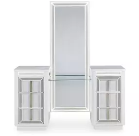Chalanna White 6 Drawer Vanity Desk with USB Charging and LED