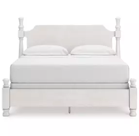 Chadworth Antique White California King Poster Bed