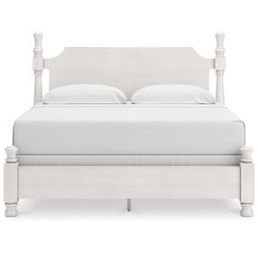 Greddinton Antique White King Poster Bed
