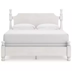 Chadworth Antique White King Poster Bed