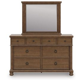 Greddinton Brown 8 Drawer Dresser and Rectangular Mirror