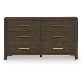 Brillynd Burnished Brown 6 Drawer Dresser