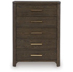 Brillynd Burnished Brown 5 Drawer Chest
