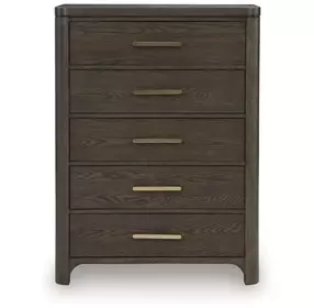 Darimore Burnished Brown 5 Drawer Chest