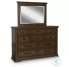 Taffenbrook Medium Brown Dresser with Mirror