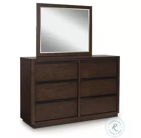 Kendamor Dark Brown Dresser with Mirror