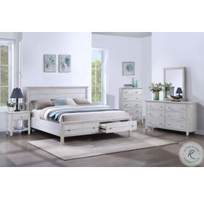 Lakeside Distressed White Storage Bedroom Set