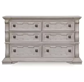 Andonhall Antique White 6 Drawer Dresser