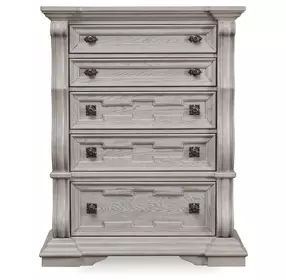 Andonhall Antique White 5 Drawer Chest