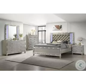 Radiance Silver Panel Storage Bedroom Set