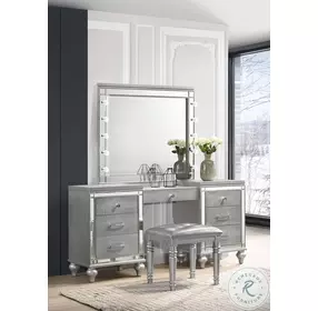 Valentino Silver Vanity Table With Stool