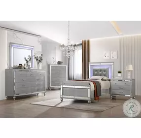 Valentino Silver Youth Upholstered Panel Bedroom Set