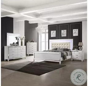 Valentino White Upholstered Panel Bedroom Set