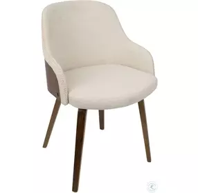 Bacci Walnut And Cream Accent Chair